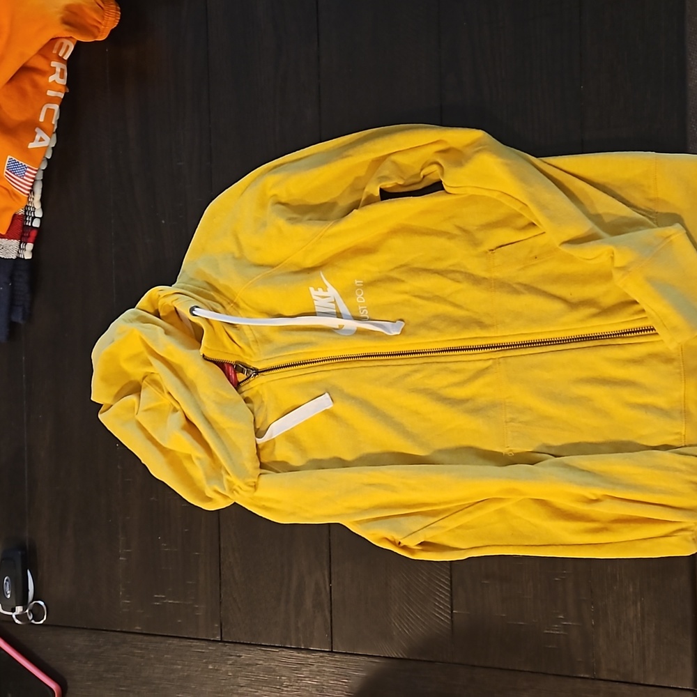 Nike extra small Yellow Zip Up Hoodie